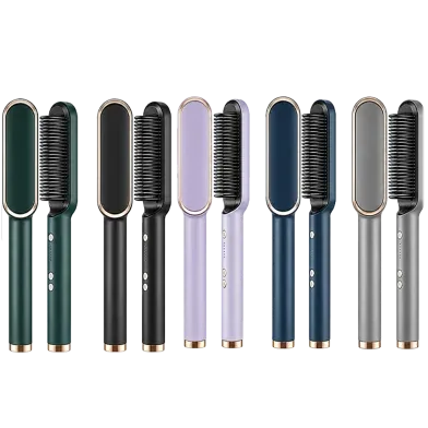 Professional 2 in 1 Hair Straightener Brush - Electric Hot Comb for Salon-Style Results - FH909 - Rokomari product